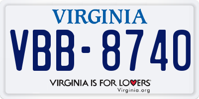 VA license plate VBB8740