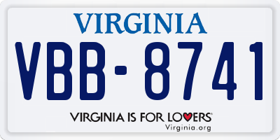 VA license plate VBB8741