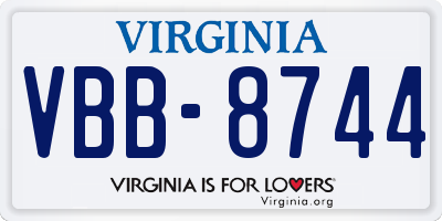 VA license plate VBB8744