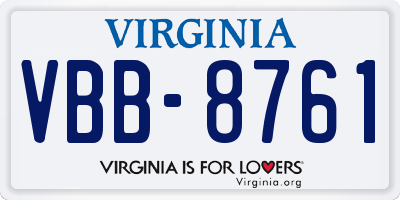 VA license plate VBB8761