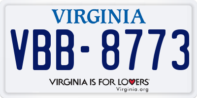 VA license plate VBB8773