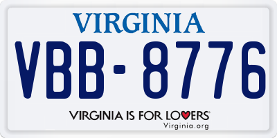 VA license plate VBB8776