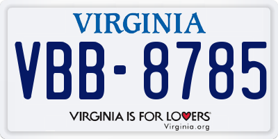VA license plate VBB8785