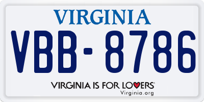 VA license plate VBB8786