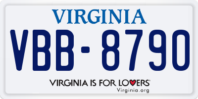 VA license plate VBB8790