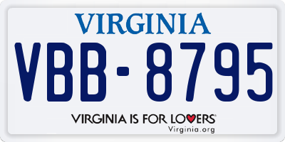 VA license plate VBB8795