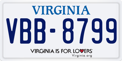 VA license plate VBB8799