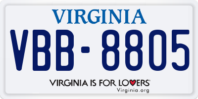 VA license plate VBB8805