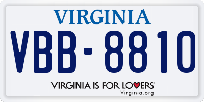 VA license plate VBB8810