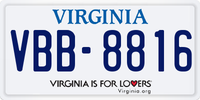 VA license plate VBB8816