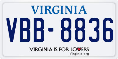 VA license plate VBB8836