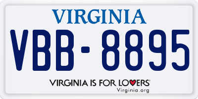 VA license plate VBB8895