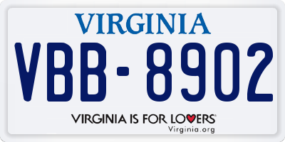 VA license plate VBB8902