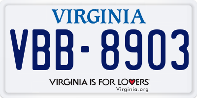 VA license plate VBB8903