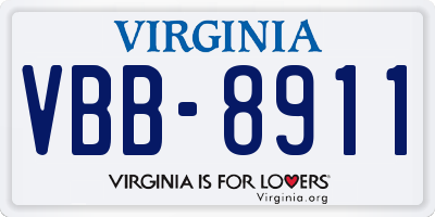 VA license plate VBB8911