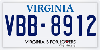 VA license plate VBB8912