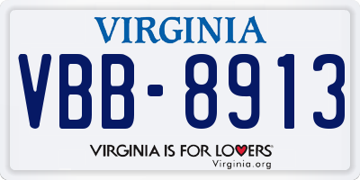 VA license plate VBB8913