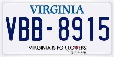 VA license plate VBB8915