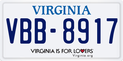 VA license plate VBB8917