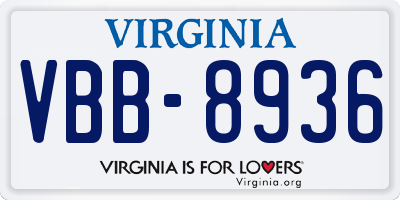 VA license plate VBB8936