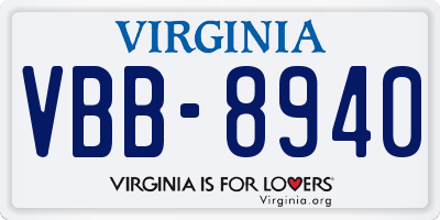 VA license plate VBB8940