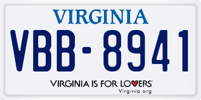 VA license plate VBB8941