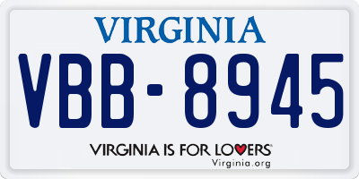 VA license plate VBB8945