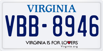 VA license plate VBB8946
