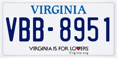 VA license plate VBB8951