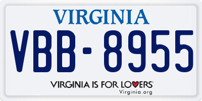 VA license plate VBB8955