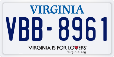 VA license plate VBB8961