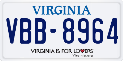 VA license plate VBB8964