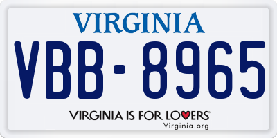 VA license plate VBB8965