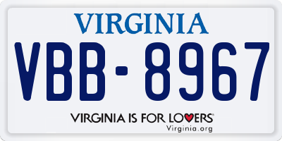 VA license plate VBB8967