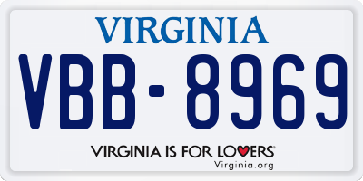 VA license plate VBB8969