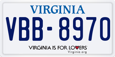 VA license plate VBB8970