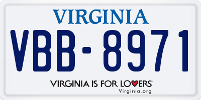 VA license plate VBB8971
