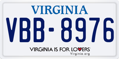 VA license plate VBB8976