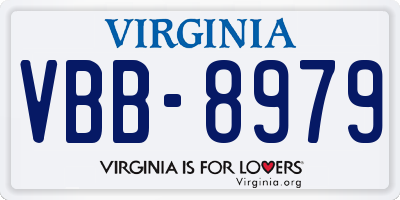 VA license plate VBB8979