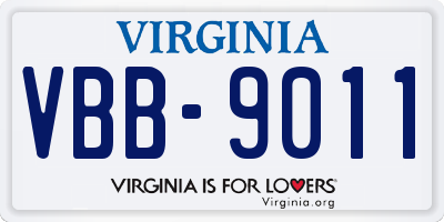 VA license plate VBB9011