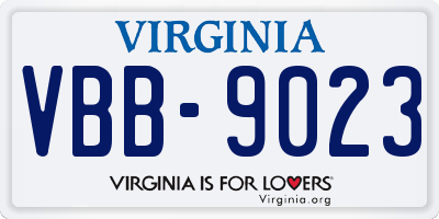 VA license plate VBB9023