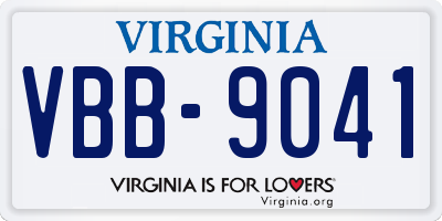 VA license plate VBB9041