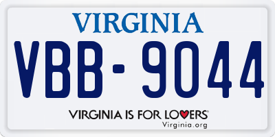 VA license plate VBB9044