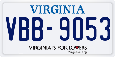 VA license plate VBB9053
