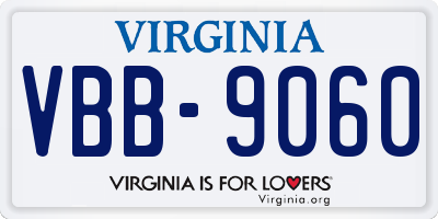 VA license plate VBB9060