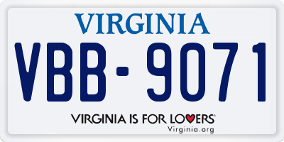 VA license plate VBB9071