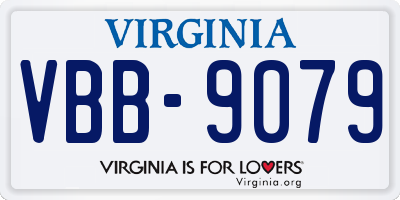 VA license plate VBB9079