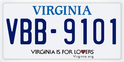 VA license plate VBB9101