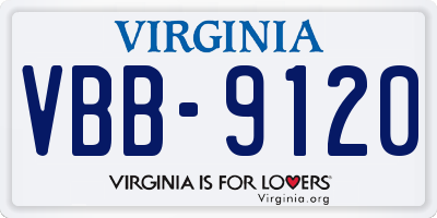 VA license plate VBB9120