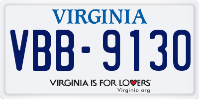 VA license plate VBB9130